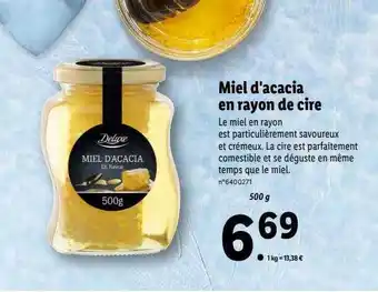 Lidl Miel d'acacia en rayon de cire deluxe offre