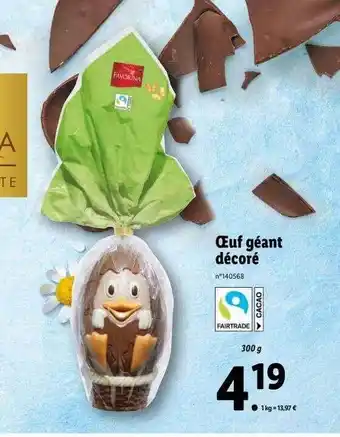 Lidl Œufs géant décoré favorina offre