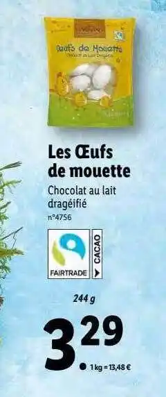 Lidl Les œufs de mouette favorina offre