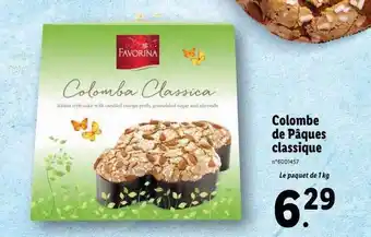 Lidl Colombe de pâques classique favorina offre