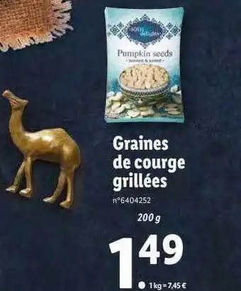 Lidl Graines de courge grillées offre