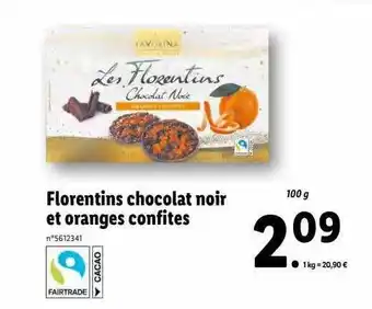 Lidl Florentins chocolat noir et oranges confites favorina offre