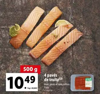 Lidl 4 pavés de truite offre