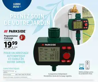 Lidl Programmateur d'arrosage parkside offre
