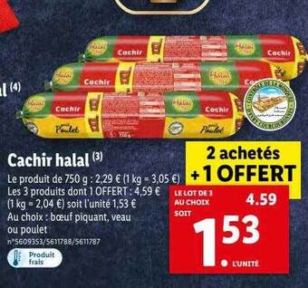 Lidl Cachir halal offre