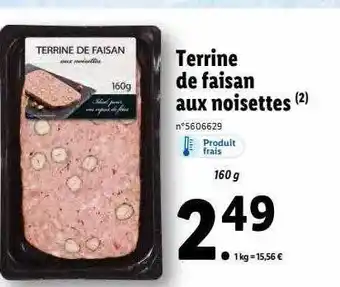 Lidl Terrine de faisan aux noisettes offre