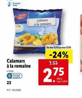 Lidl Calamars à la romaine offre