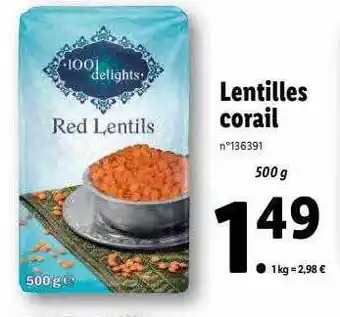 Lentilles corail