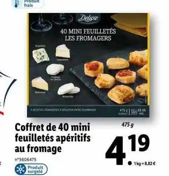 Lidl Coffret de 40 mini feuilletés apéritifs au fromage deluxe offre