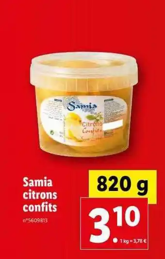 Lidl Samia citrons confits offre