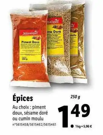 Lidl Épices offre