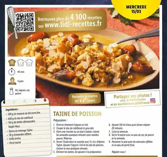 Lidl Tajine de poisson offre