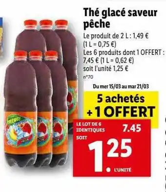 Lidl Thé glacé saveur pêche offre