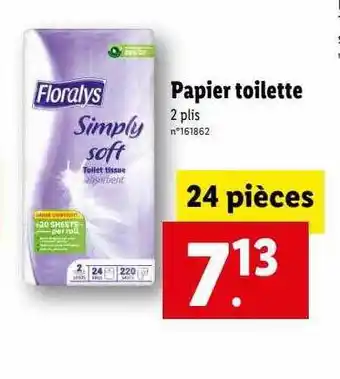 Lidl Papier toilette floralys offre