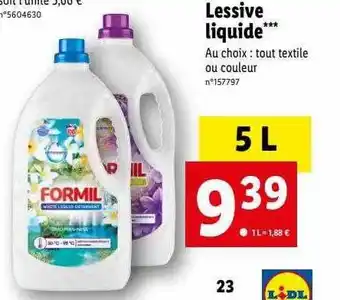 Lidl Lessive liquide formil offre
