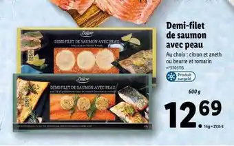 Lidl Demi-filet de saumon avec peau deluxe offre