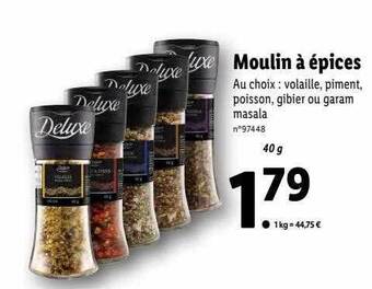 Lidl Moulin à épices deluxe offre