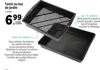 Lidl Tamis ou bac de jardin offre