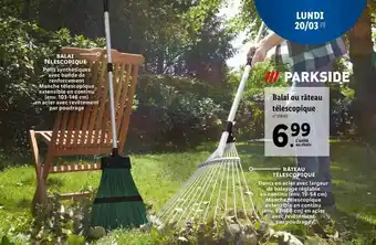 Lidl Balai ou râteau télescopique parkside offre
