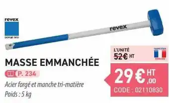 Masse emmanchée revex