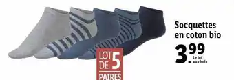 Lidl Socquettes en coton bio offre