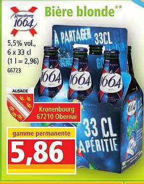 Norma Bière blonde 1664 offre