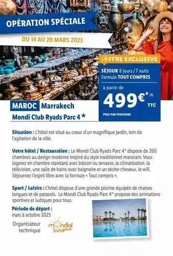 Lidl Maroc marrakech : mondi club ryads parc 4* offre