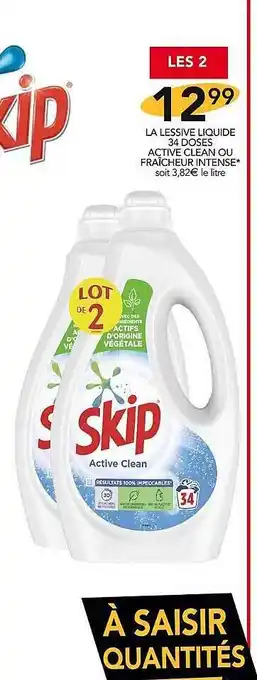 Stokomani La lessive liquide 34 doses active clean ou fraîcheur intense offre