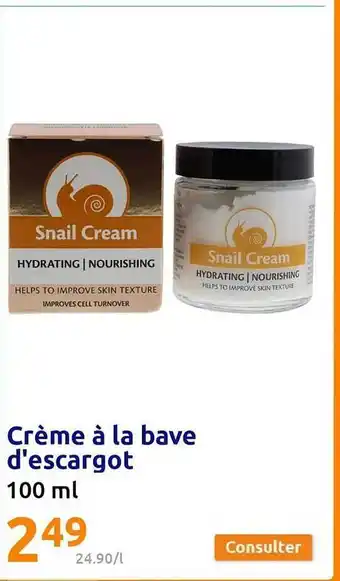Action Crème à la bave d'escargot offre