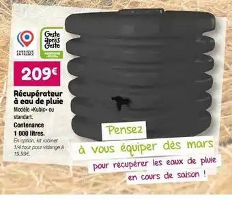 Point Vert Récupérateur à eau de pluie offre