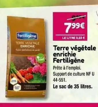 Point Vert Terre végétale enrichie fertiligène offre