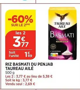 Maximarché Riz basmati du penjab taureau ailé offre