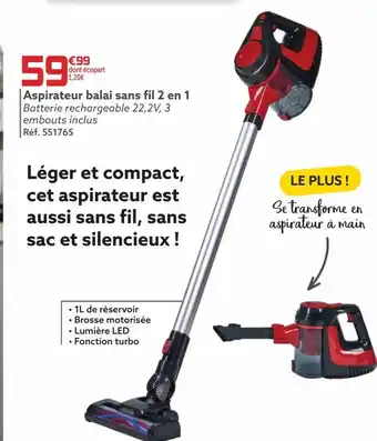 Gifi Aspirateur balai sans fil 2 en 1 offre