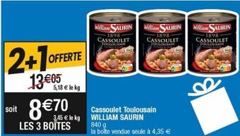 Cora x Carrefour Cassoulet william saurin offre