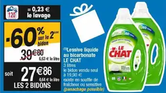 Cora x Carrefour Lessive liquide le chat offre
