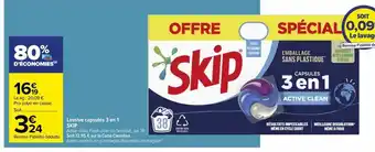 Carrefour Lesive capsules 3 en 1 skip offre