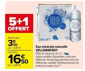 Eau minerale naturelle velleminfroy