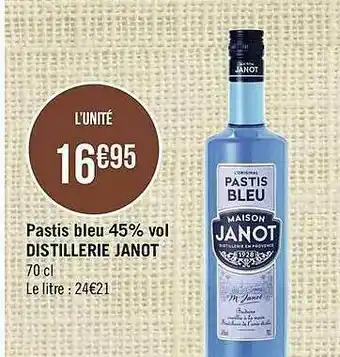 Casino Supermarchés Pastis Bleu 45% Janot offre
