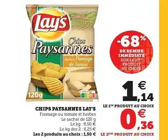 U Express Chips Paysannes Lay's offre