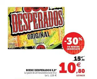 U Express Bière Desperados 5,9° offre
