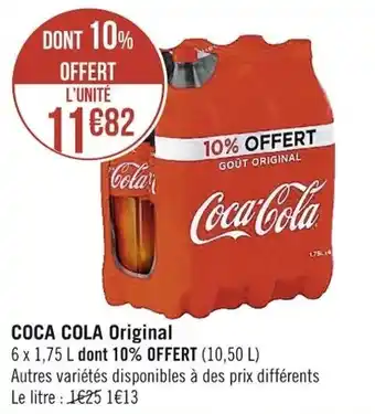 Casino Supermarchés Coca cola original 6 x 1,75 L offre