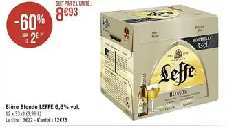 Casino Supermarchés Bière blonde LEFFE 6,6% vol. offre