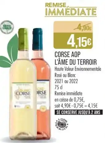 Match Corse aop l'âme du terroir offre