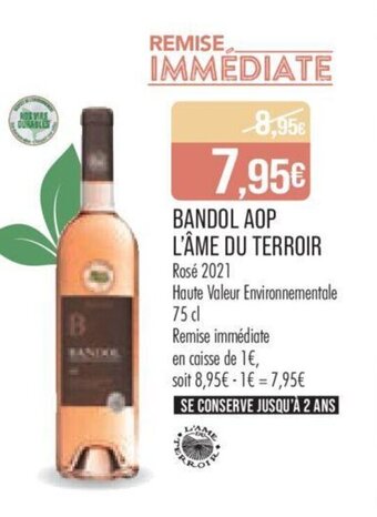 Match Bandol aop l'âme du terroir offre