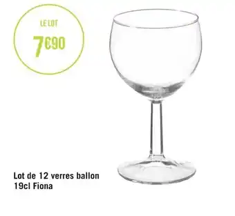 Lot de 12 verres ballon 19cl fiona