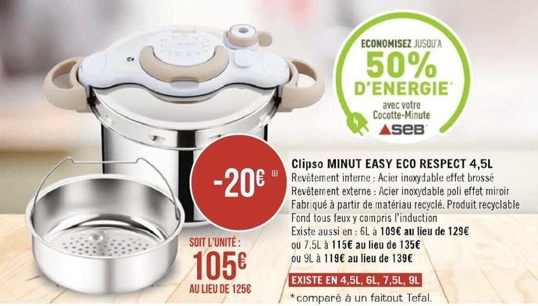 Promo Clipso minut easy eco respect 4,5L chez Casino Hyperfrais