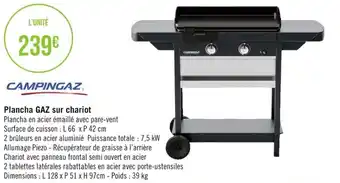 Plancha GAZ sur chariot
