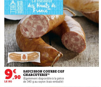 Hyper U Saucisson Courbe CGF Charcuterie offre