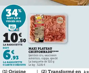 Hyper U Maxi Plateau chiffonnade offre