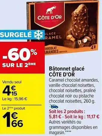 Carrefour Market Bâtonnet glacé côte d'or offre